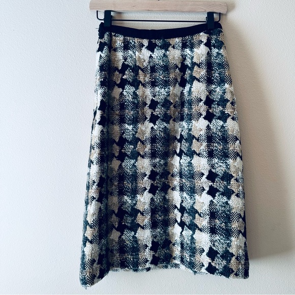 Jaeger London Vintage Tweed Wool Jacket Suit Set Sz 10 Cream Black Tan - Picture 12 of 16